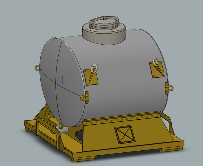Citerne 3500l de section ellipsoidale