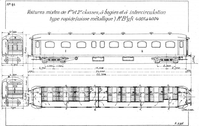 4 voitures A3B5yfi 4001 à 4004