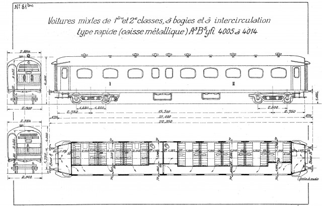 10 voitures type A3B5yfi 4005 à 4014