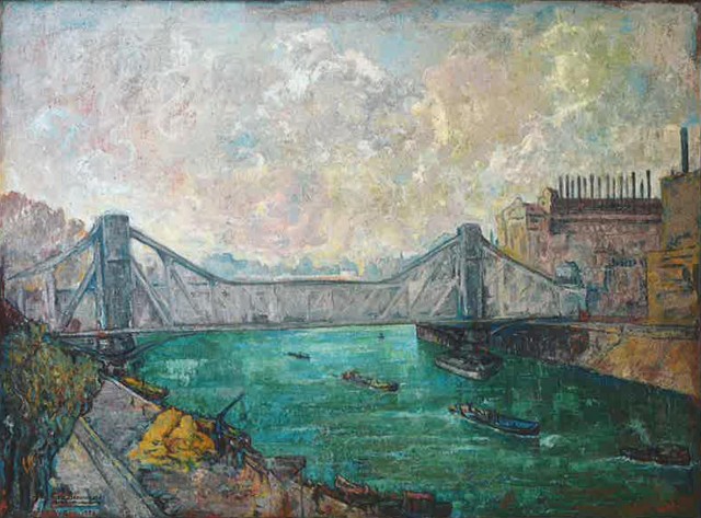 Toile représentant la passerelle des arts de Georges Beauregard, Domicile à Charenton.jpg