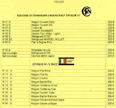 les tarifs