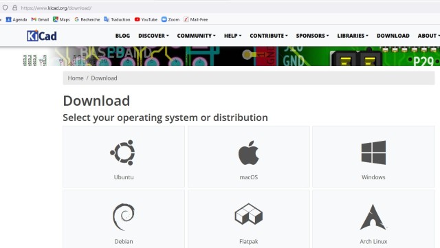 Site de  téléchargement de Kicad