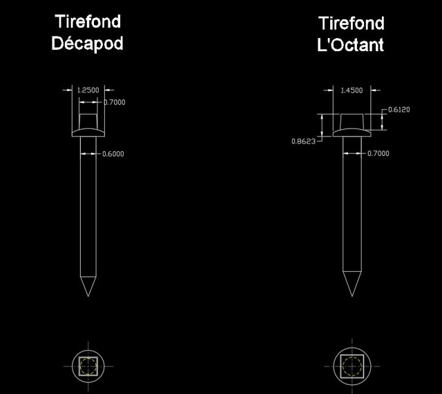 Tirefonds L'Octant et Decapod.JPG