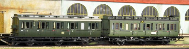 Les deux voitures accouplées.