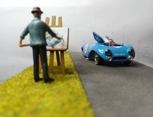 le peintre immortalise la scène - assez surprenante - sur sa toile !