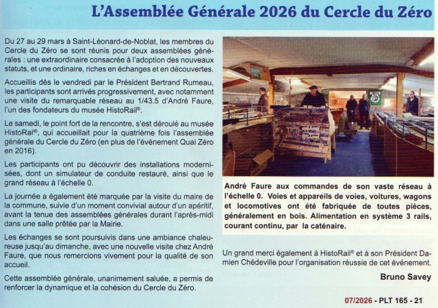 PLT165 AG CDZ mars 2026 à Historail